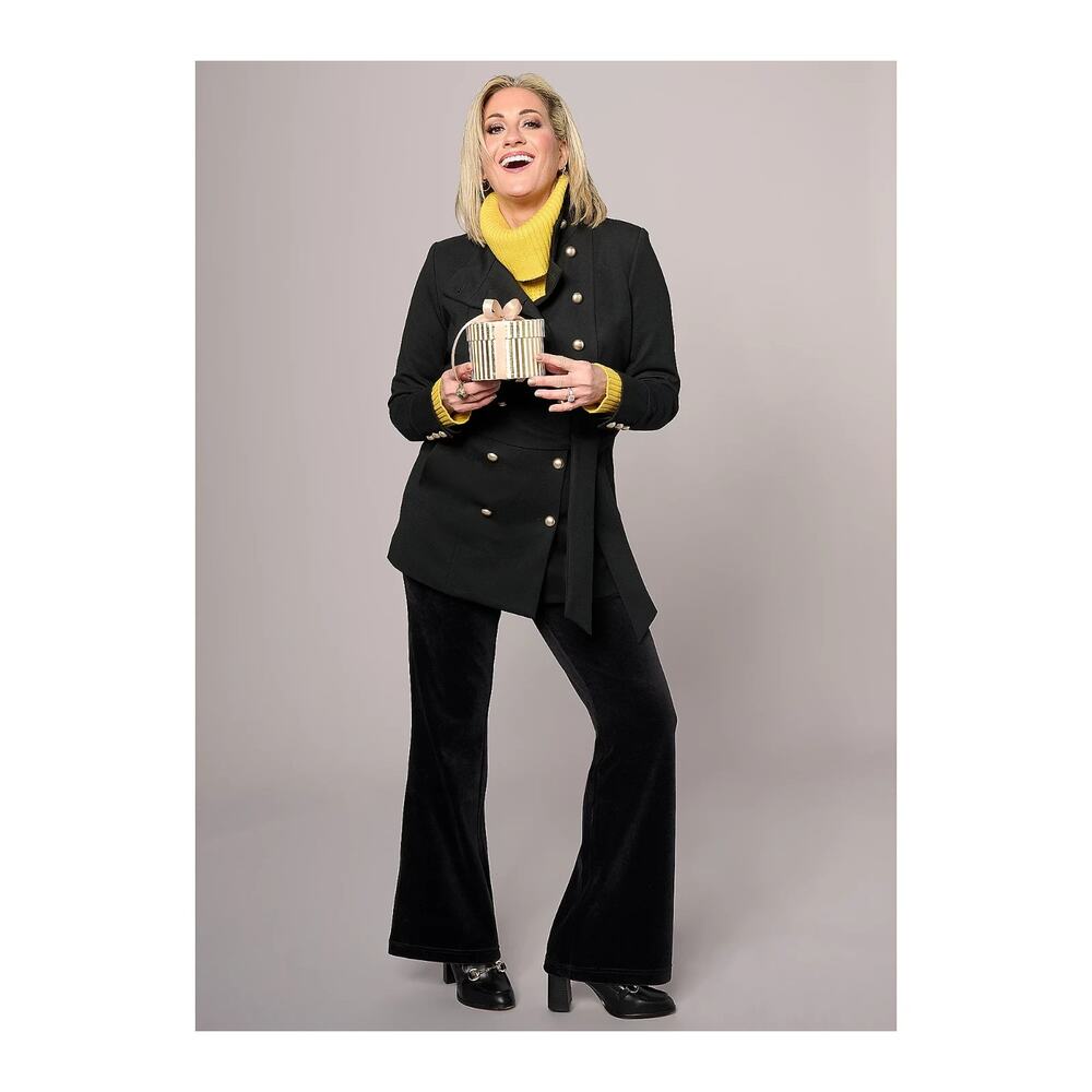 Studio Park x Shawn Killinger Womens Velveteen Flare Pants Black Size 14 Boho